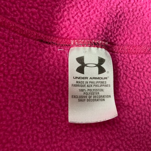 UNDER ARMOUR Hot Pink Purple Accents Zip Long Sleeve Fleece Jacket Womens Medium - Picture 10 of 16